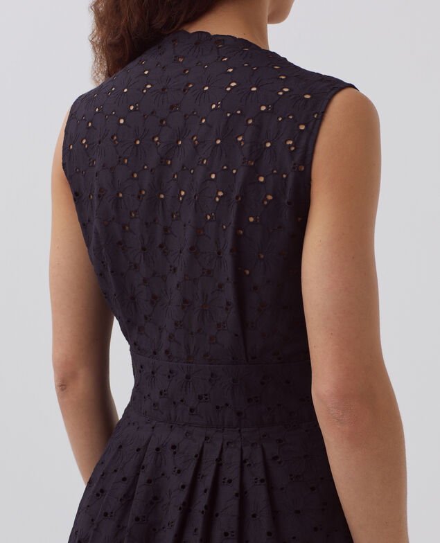 Robe longue broderie anglaise H091 black beauty
