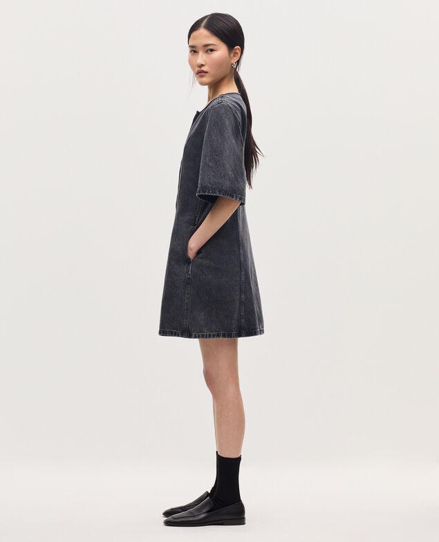 Robe courte en coton K081 dark gray