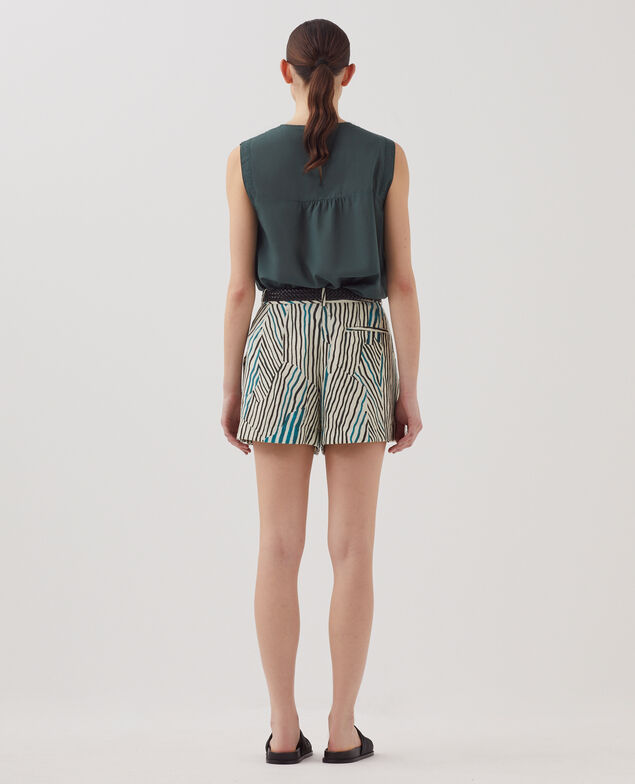 Short fluide imprimé zébré J014 big zebra ecru