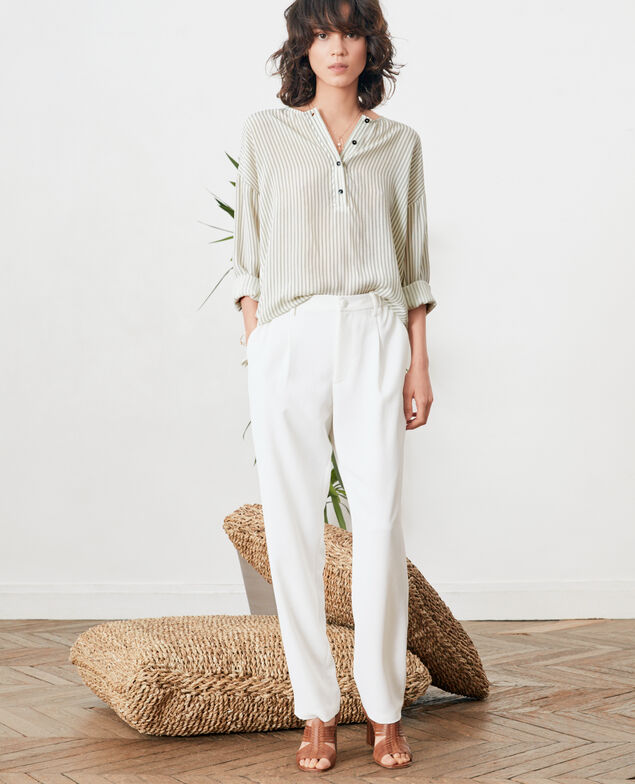 Pantalon en crêpe Blanc