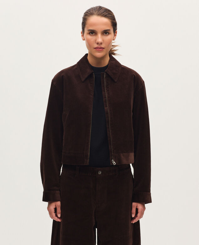 Blouson en velours côtelé U380 dark brown