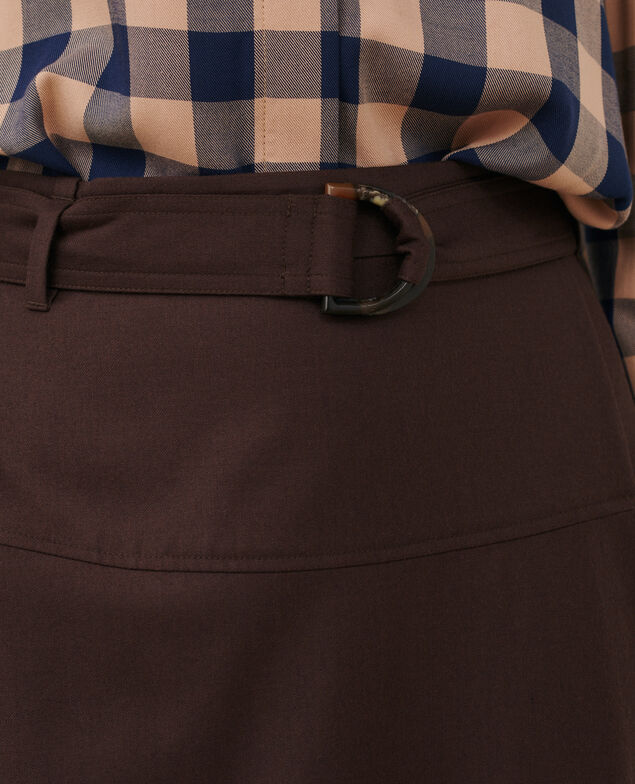 Jupe portefeuille en laine 8809 38 darkbrown