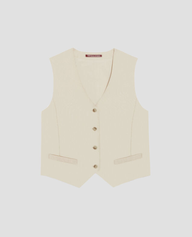 Gilet sans manches en lin H303 white swan