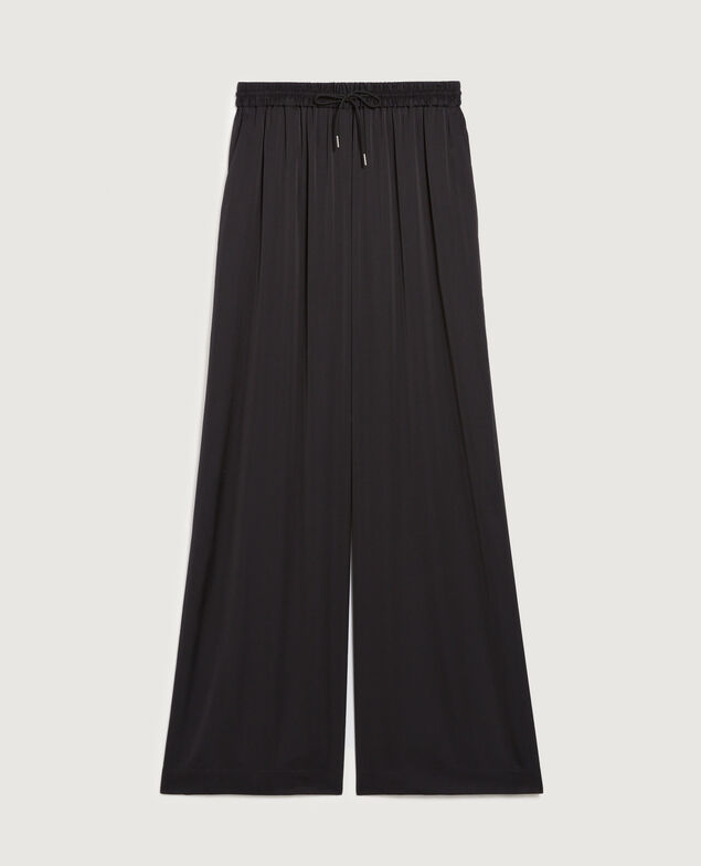 Pantalon large fluide satiné H091 black beauty
