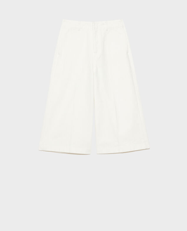 Jupe-culotte en twill de coton Optical white