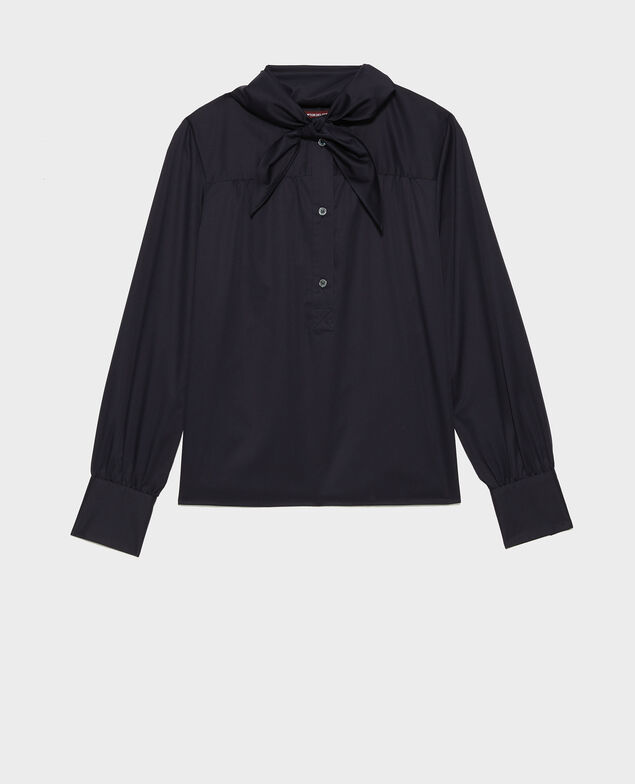 Blouse en coton à col foulard amovible Night sky