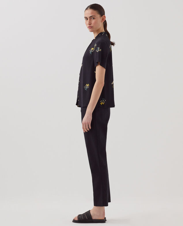 Chemise fluide à manches courtes J091 fl bouquet black