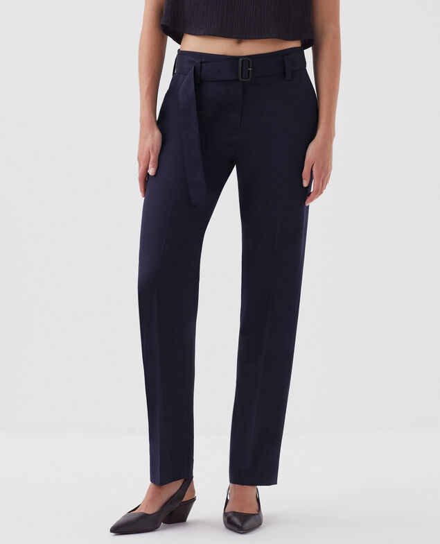 Pantalon droit ajusté en laine COLETTE H695 night sky