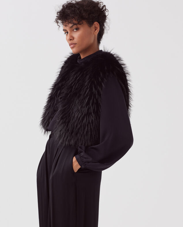 Gilet sans manches en fausse fourrure H091 black beauty