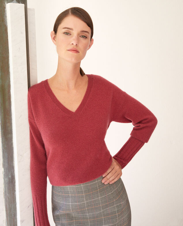 Pull en cachemire Earth red
