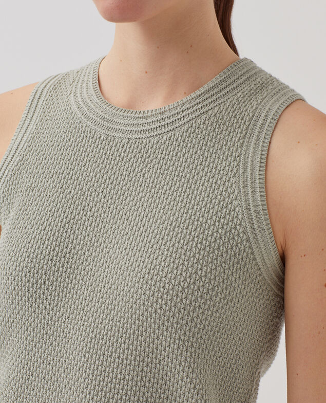 Débardeur maille ajourée en coton U520 green