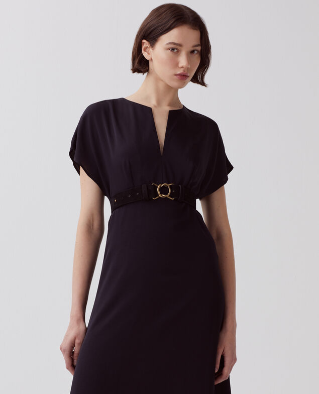 Robe fluide toucher soie H091 black beauty