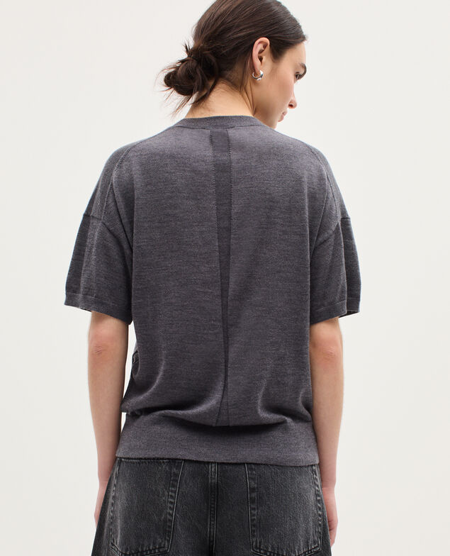 Pull en laine mérinos et soie K071 rabbit gray