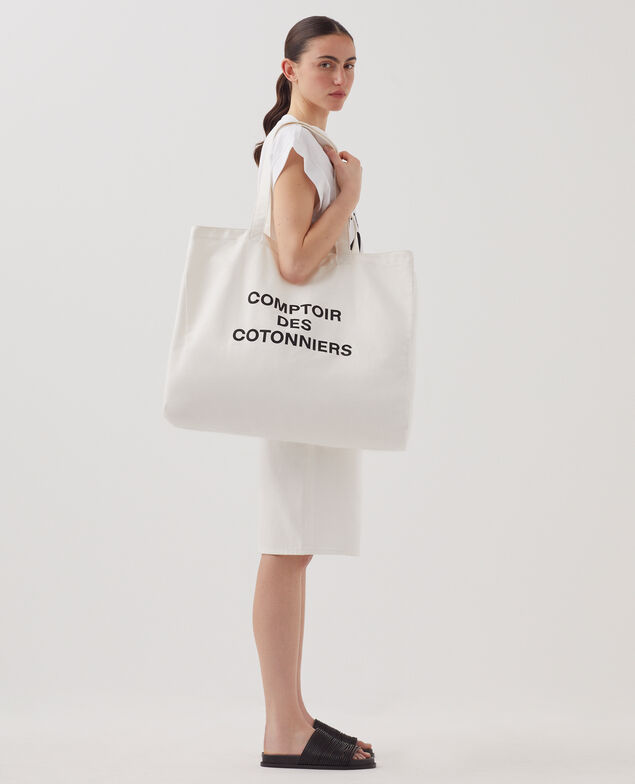 Maxi cabas en coton  H003 white