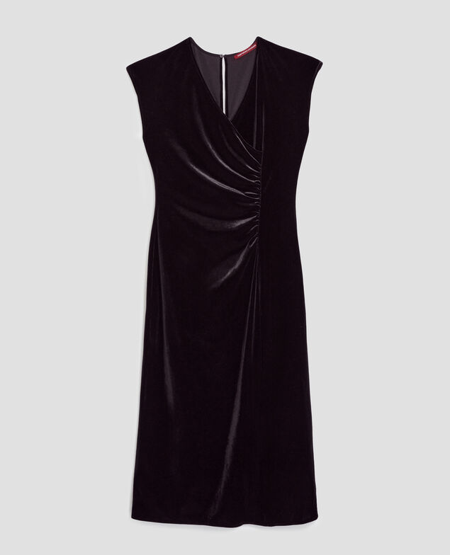 Robe longue en velours H091 black beauty