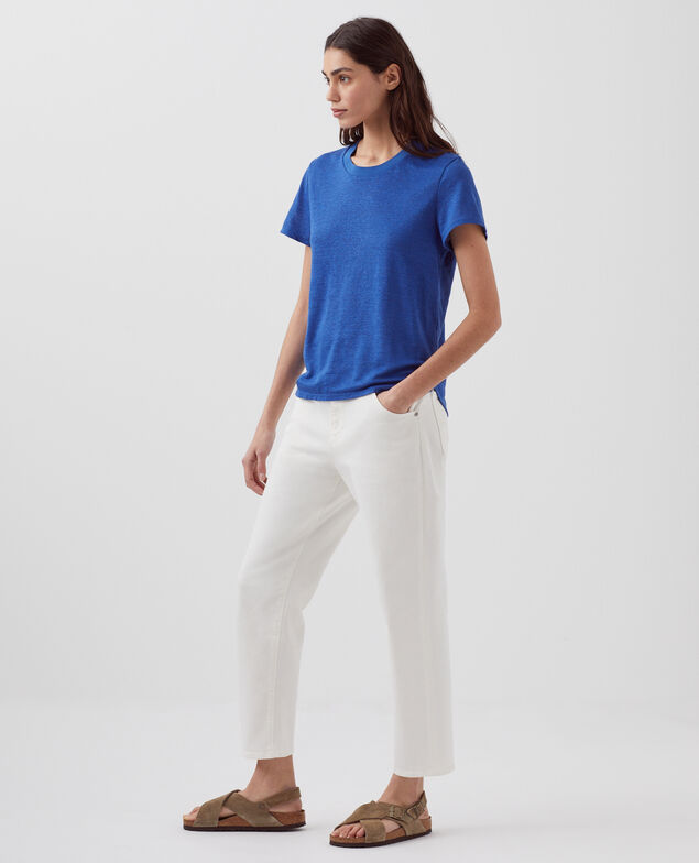 T-shirt col rond en lin AMANDINE H660 sodalite blue