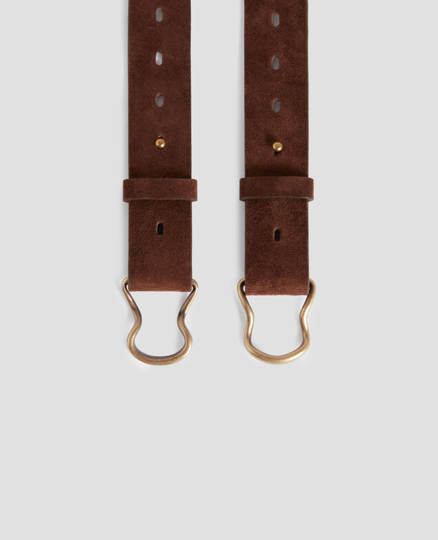 Ceinture fine en cuir suédé I380 bitter chocolate
