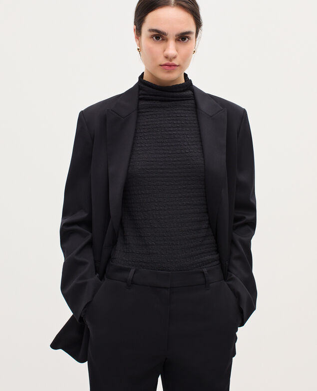 Veste de tailleur en laine H091 black beauty