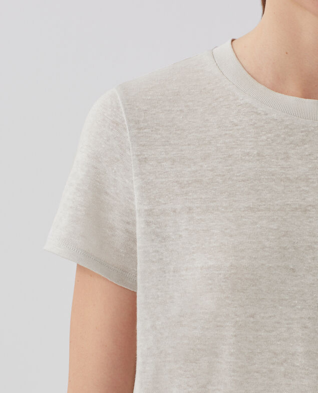 T-shirt col rond en lin AMANDINE U020 light gray