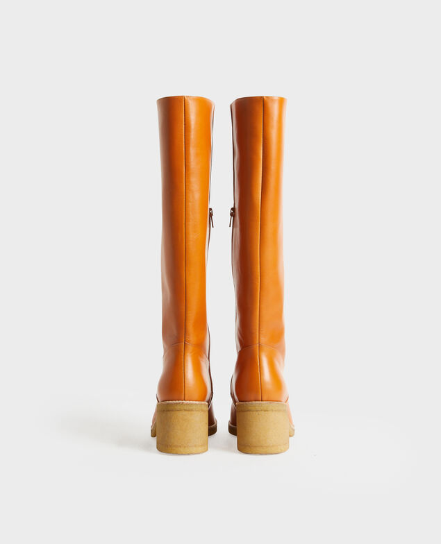 Bottes en cuir à semelle de crêpe 4249 camel