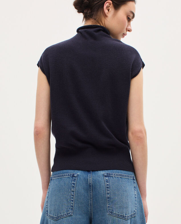 Pull sans manches en cachemire  K691 navy st gray