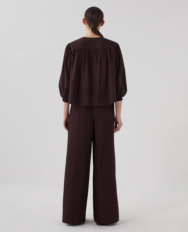 Blouse en voile de coton J790 chocolate plum