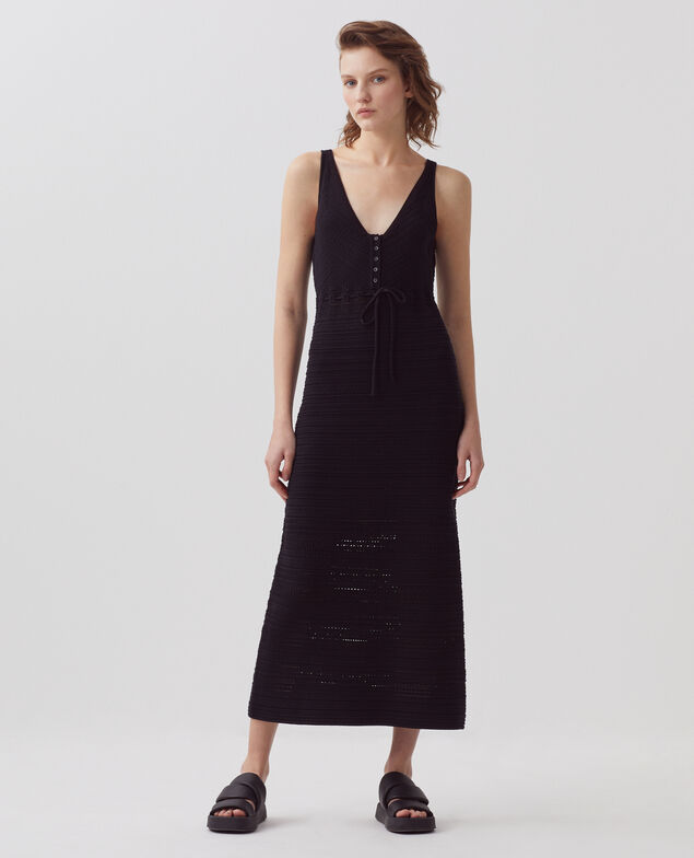 Robe maille en crochet coton H091 black beauty