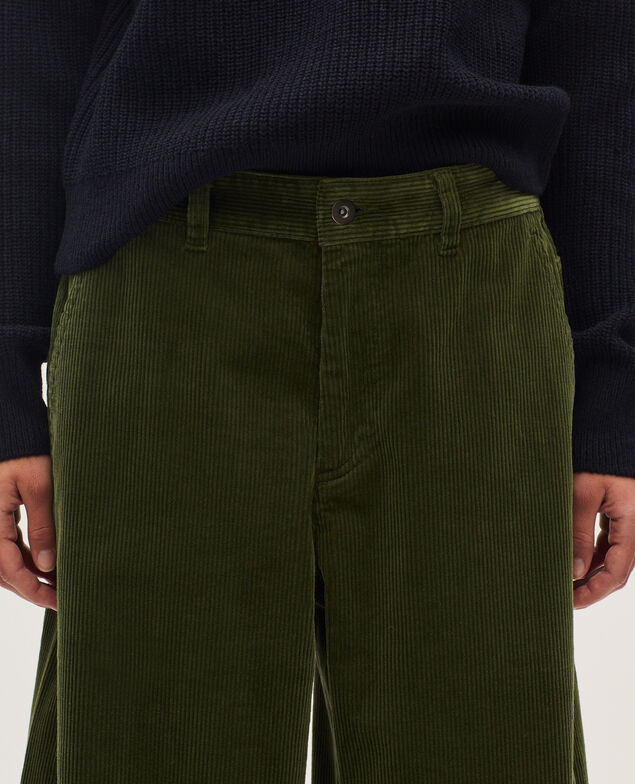 Pantalon barrel en velours côtelé U550 green