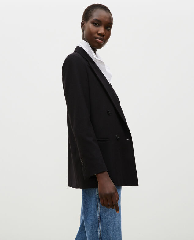 Blazer croisé en laine Black beauty