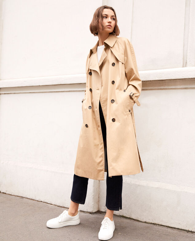 Trench intemporel longueur classique Safari beige