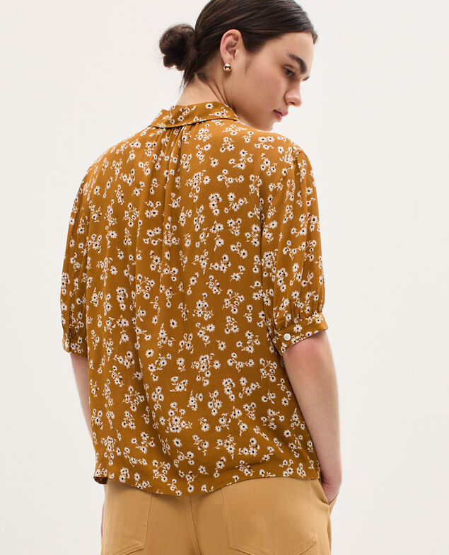 Blouse fluide manches courtes K480 daisy camel