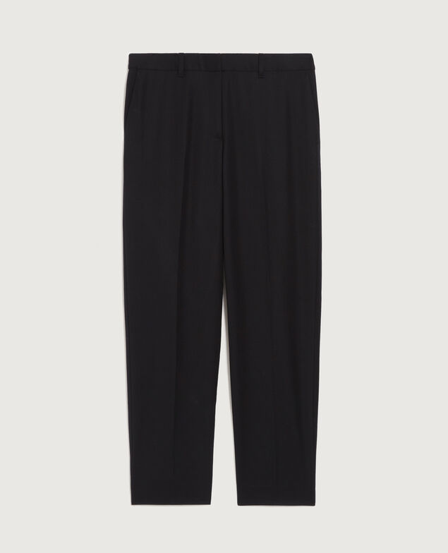 Pantalon cigarette en laine H091 black beauty