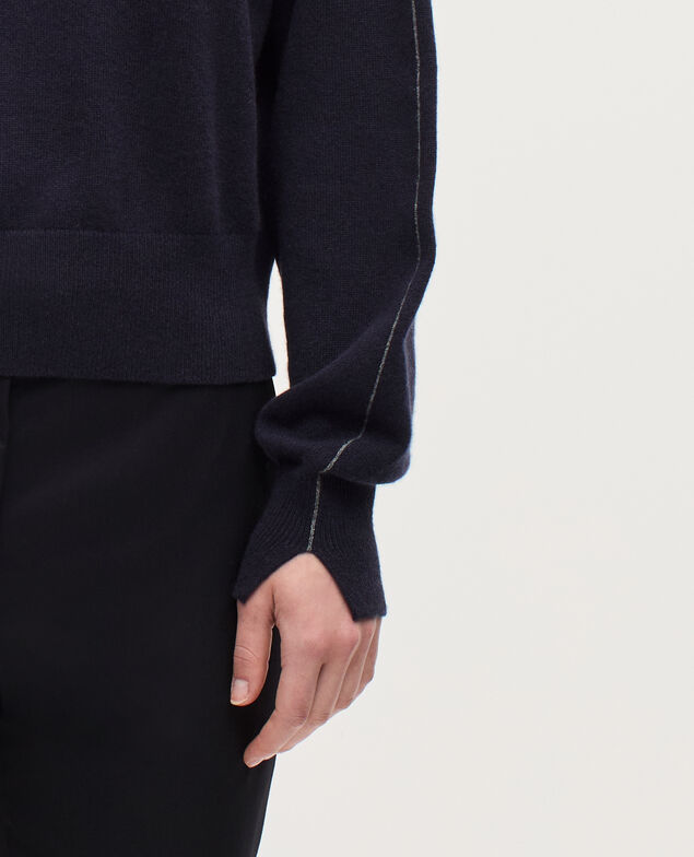 Pull col rond en cachemire K691 navy st gray