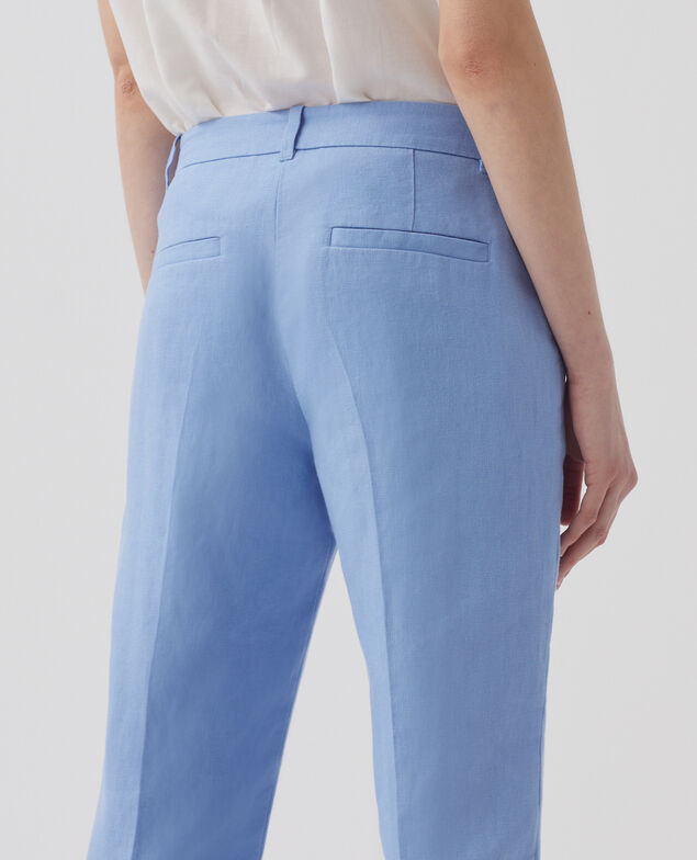 Pantalon cigarette en lin MARGUERITE H612 bel air blue