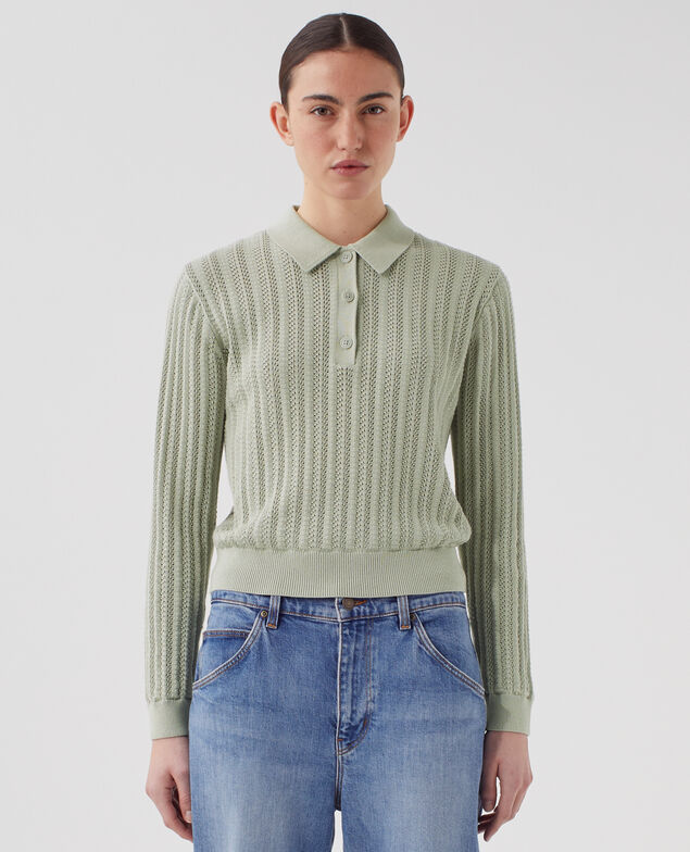 Pull col polo en coton U520 green