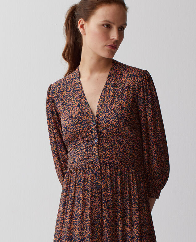 Robe longue fluide I480 leo brown