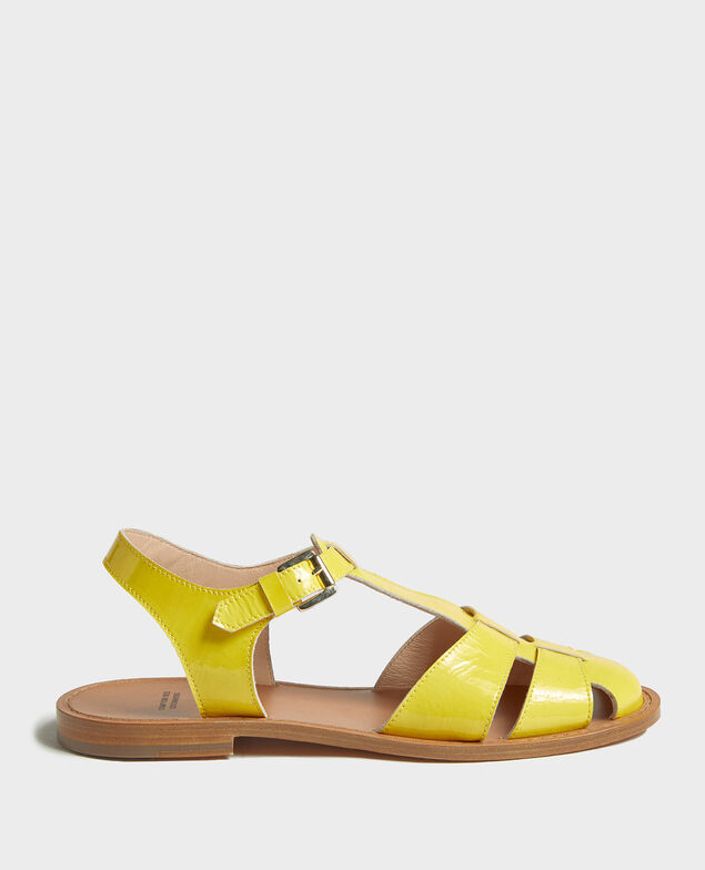 Sandales en cuir verni Maize