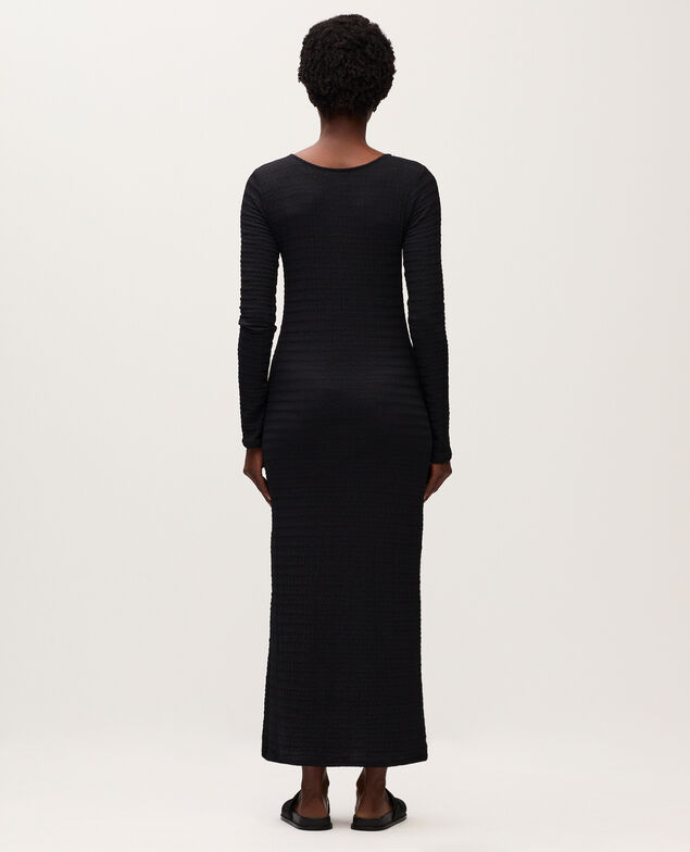 Robe longue texturée H091 black beauty