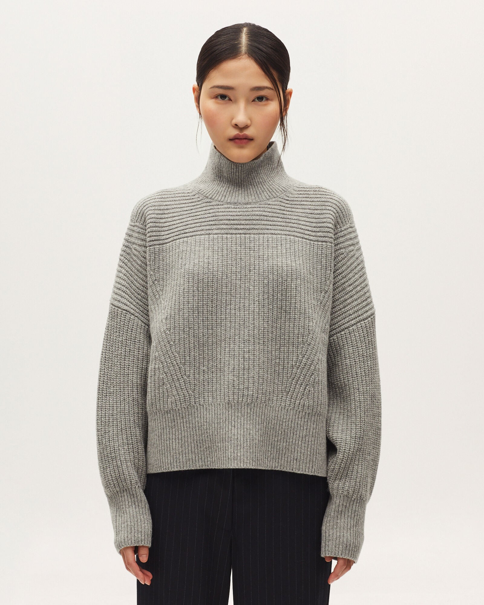 Wool polo neck jumper formal gray - Comptoir des Cotonniers