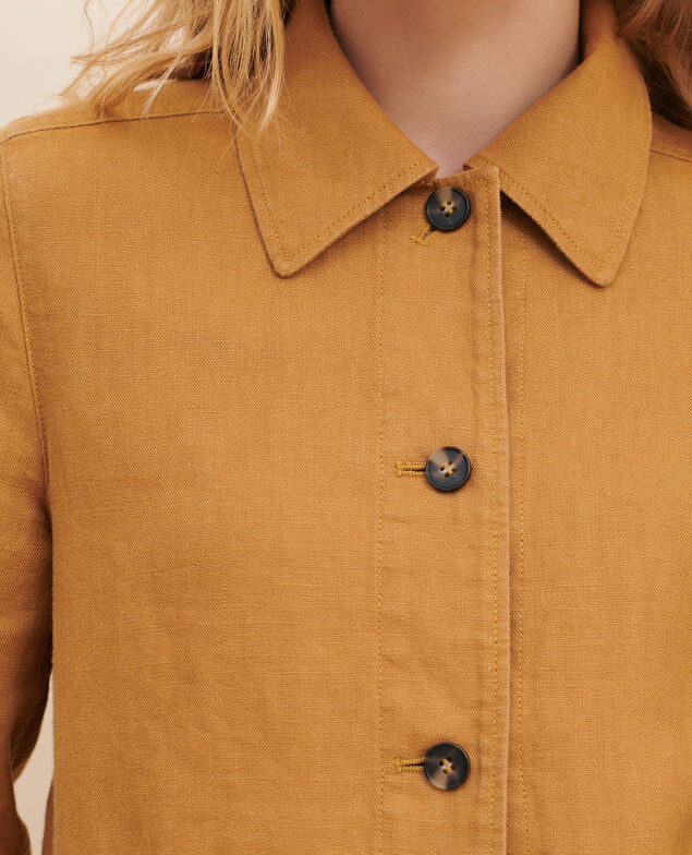 Veste de travail en lin Panama 36 brown