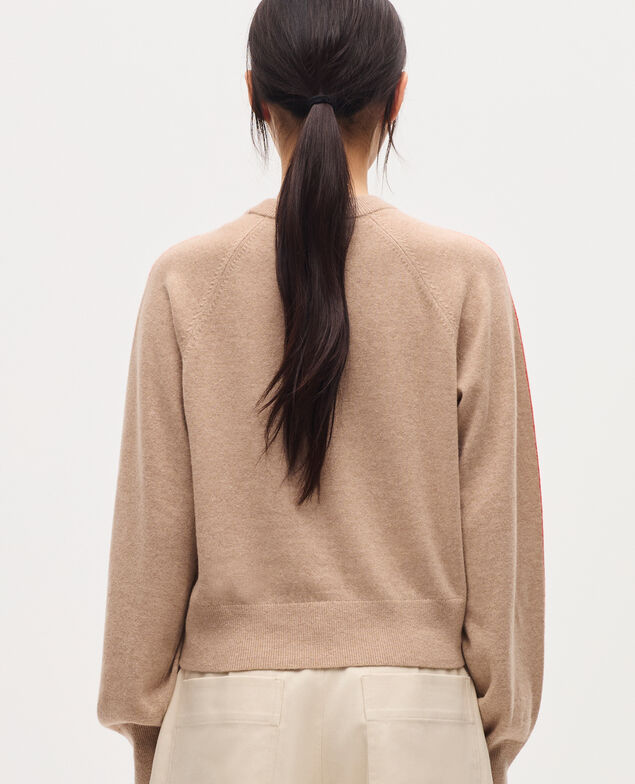 Pull col rond en cachemire K321 tan st pumpkin