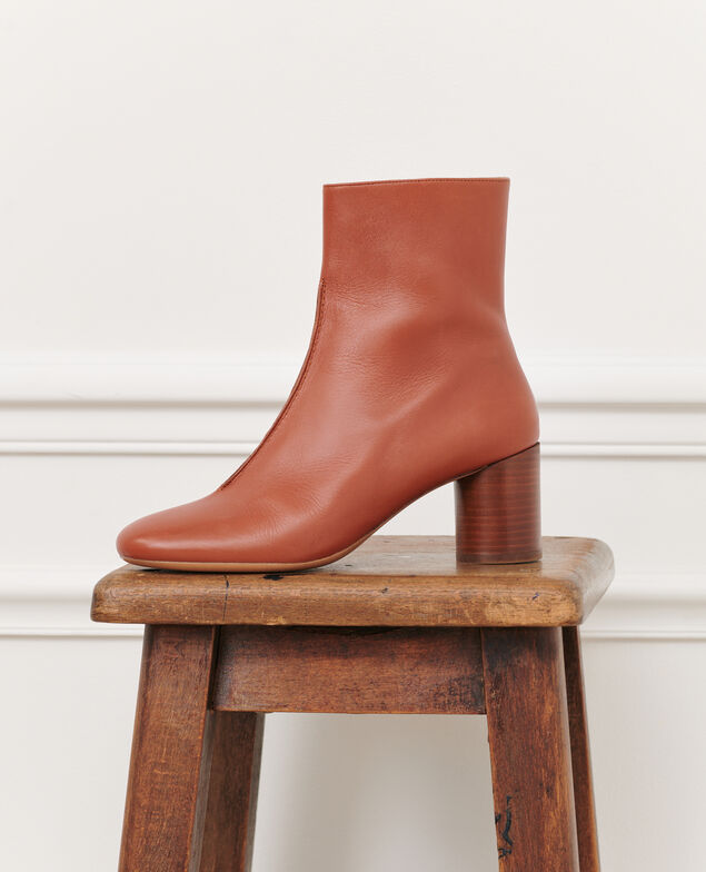 Boots à talon en cuir 8884 34 brown