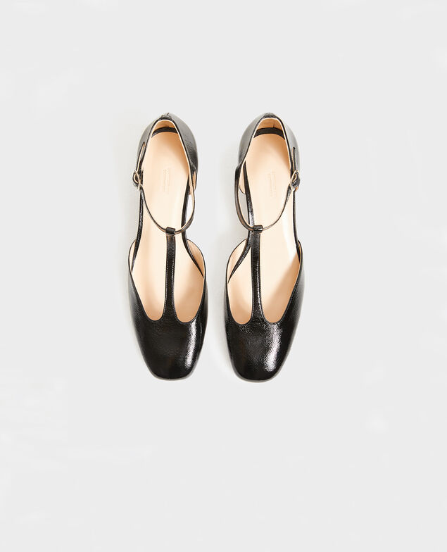 Salomés en cuir verni  Black beauty