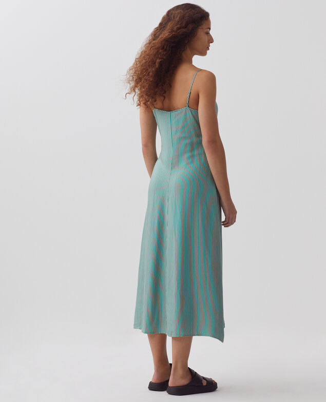 Robe fines bretelles 0531 green stripe