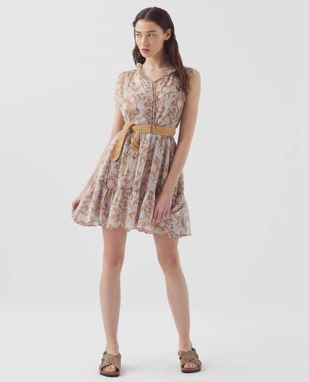 Robe fluide sans manches H340 cashmire brown