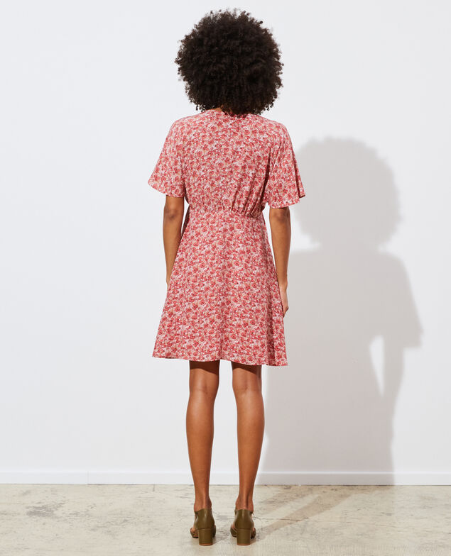 Robe courte en soie Art deco pink