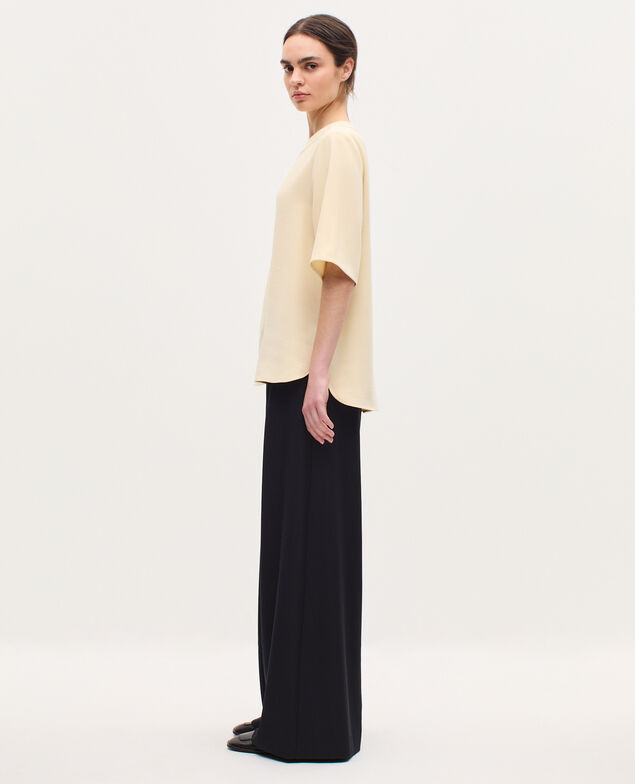 Top en crêpe satiné K300 ecru beige