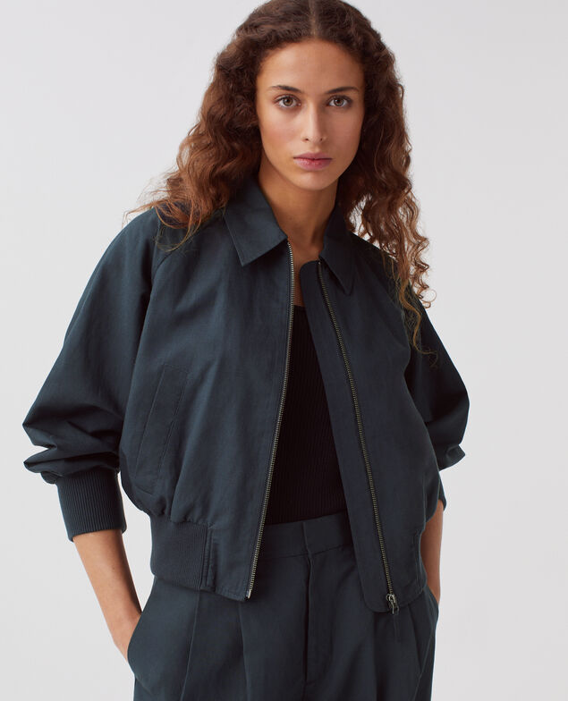 Blouson court zippé J690 blueberry