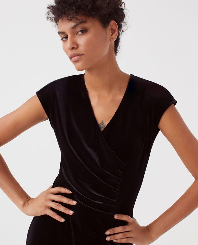 Robe longue en velours H091 black beauty