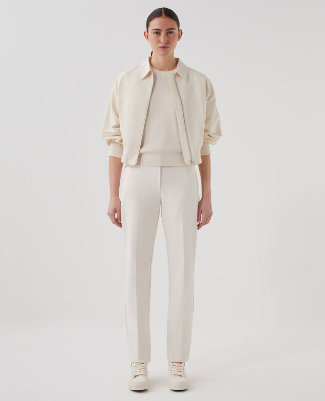 Pull à manches courtes en coton U010 off white